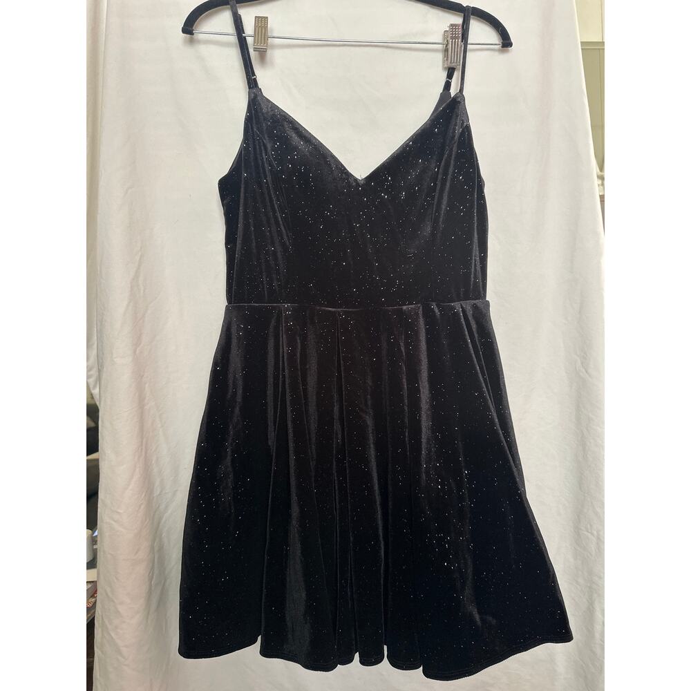 Velvet Black Sparkly Mini Dress